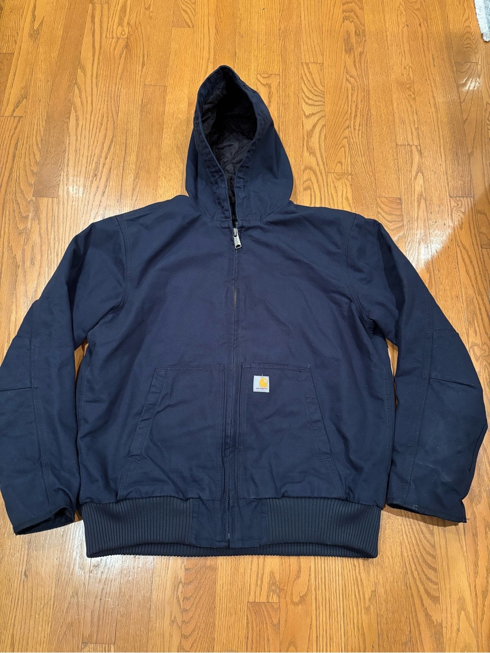 Carhartt Navy Hooded Work Puffer Jacket
